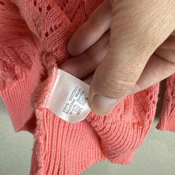 Vintage‎ Diane Von Furstenberg Sweater Women Pink Coral Small Open Knit - Picture 6 of 10